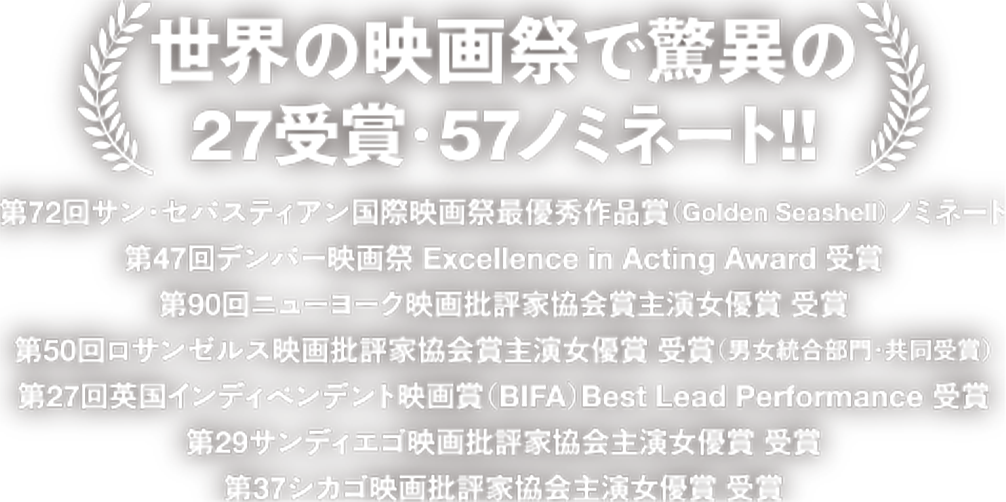 世界の映画祭で驚異の27受賞・57ノミネート